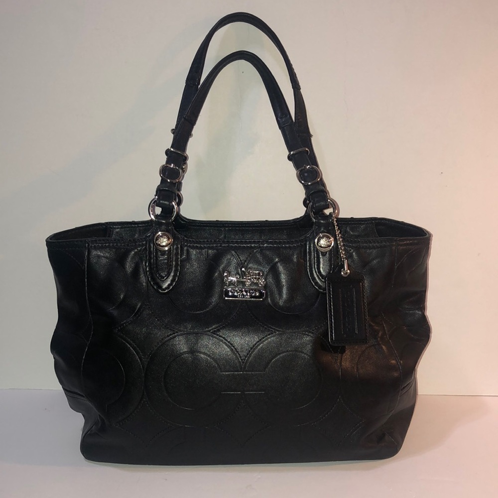 COACH🌚Mia 15731 Embossed C LTHR TOTE SHOULDER BAG